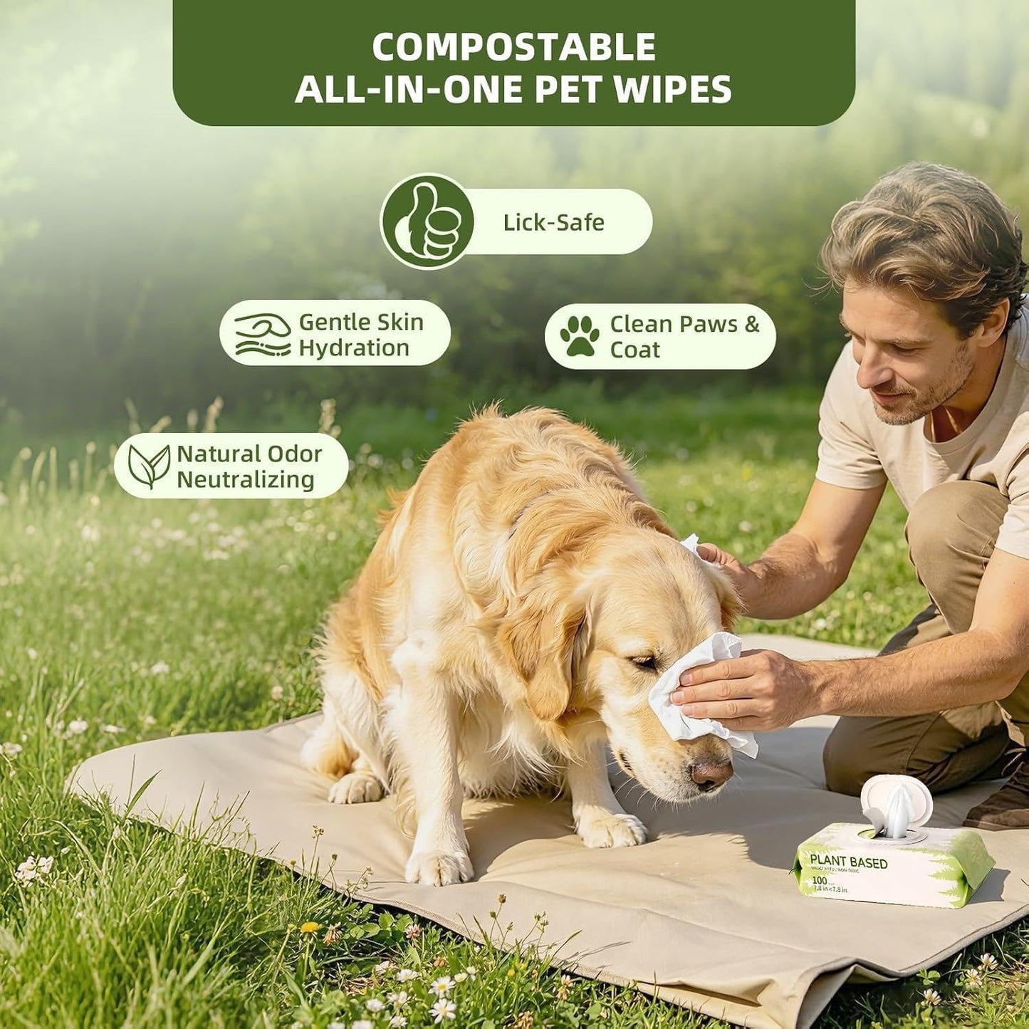 Immhabi cat grooming wipes for sensitive skin care