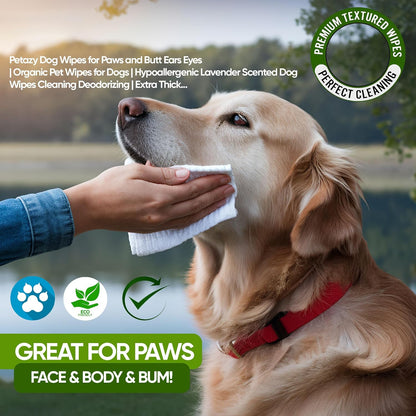 Natural ingredients blend including aloe vera and coconut oil pet wipes