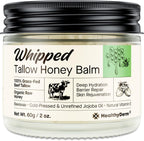 HealthyDerm beef tallow honey balm moisturizer front view jar