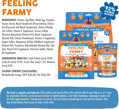 Weruva Feeling Farmy bag showing complete and balanced nutrition logo