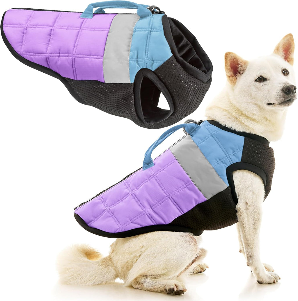 Gooby Padded Vest Dog Jacket - Red, X-Large - Warm Zip Up Vest Fleece Jacket with Dual D Ring Leash Water Resistant for Small to Medium Dogs - Image 10