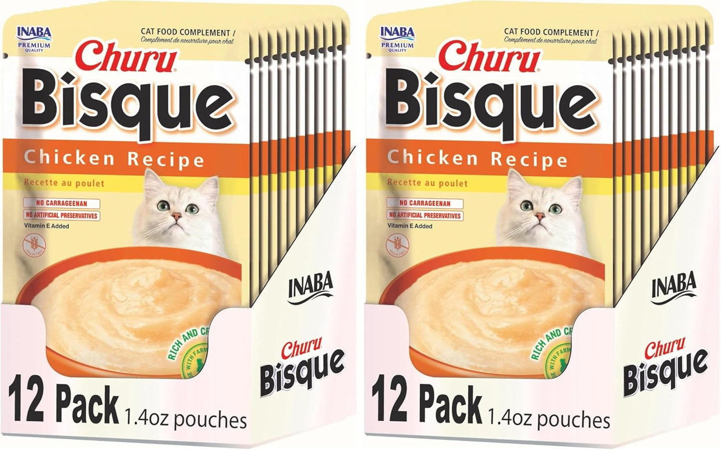 INABA Churu Bisque for Cats, Creamy Lickable Pure Side Dish with Vitamin E, 1.4 Ounces per Pouch, 12 Pouches, Tuna & Chicken Variety - Image 14