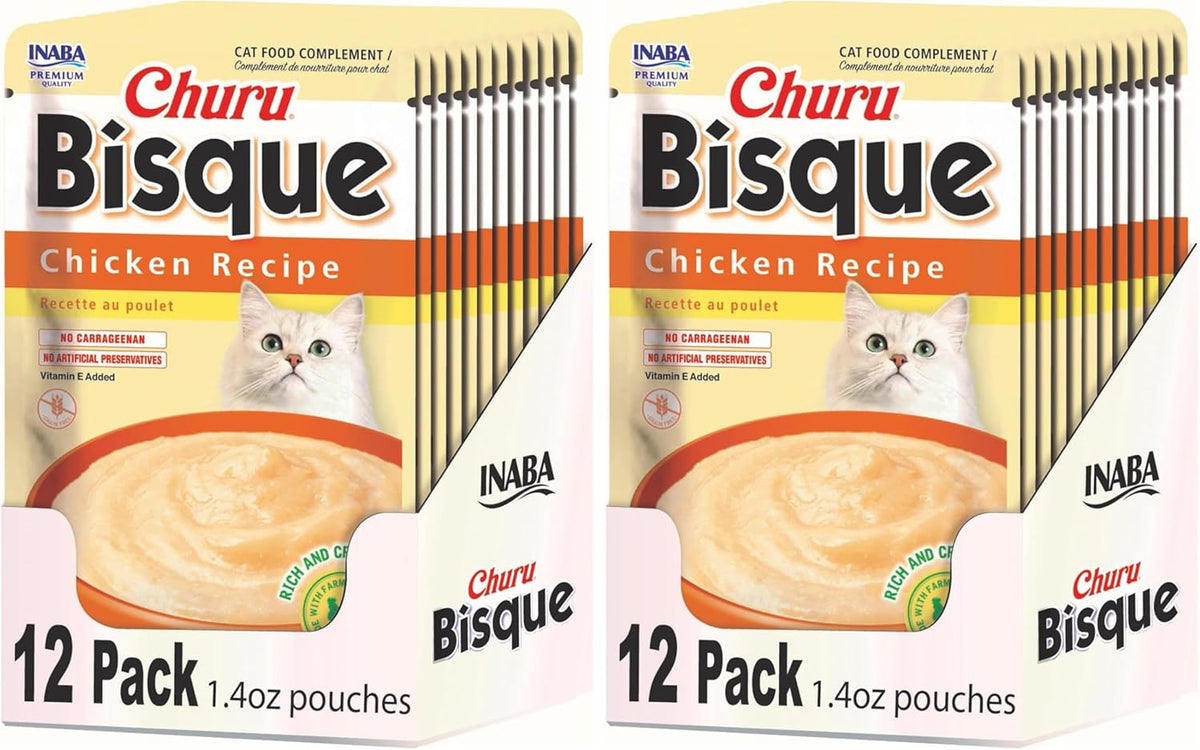INABA Churu Bisque for Cats, Creamy Lickable Pure Side Dish with Vitamin E, 1.4 Ounces per Pouch, 12 Pouches, Tuna & Chicken Variety - Image 14