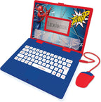 Lexibook SpiderMan educational bilingual laptop toy front view showing keyboard and screen