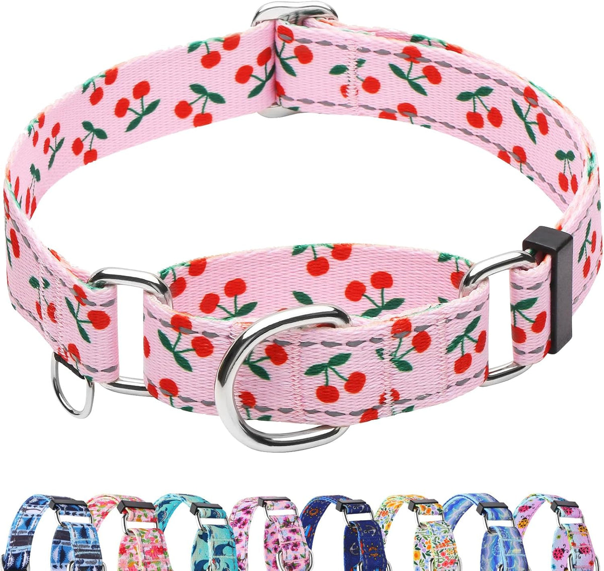 Reflective Martingale Collar for Dogs Nylon Training Collar with No Buckle Cute Floral No Pull Dog Collar for Medium DogsYellow FlowerM - Image 12