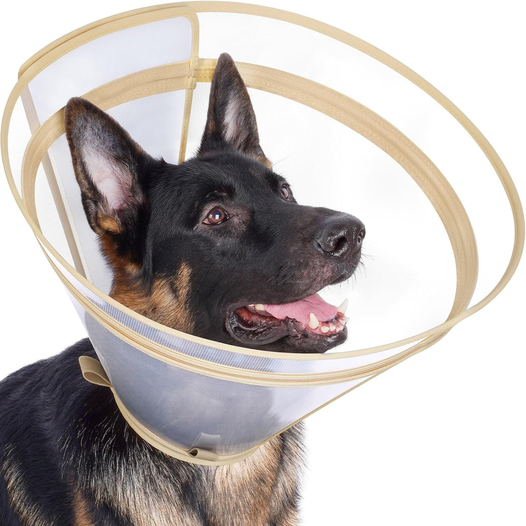 Dog Cone to Stop Licking, Clear Recovery Collar with Detachable Zipper, Sturdy Elizabethan Collar for Large Medium Small Dogs, Soft Adjustable Cone After Surgery Patented, Blue XL - Image 9