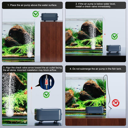 Quiet air pump for small and large fish tanks