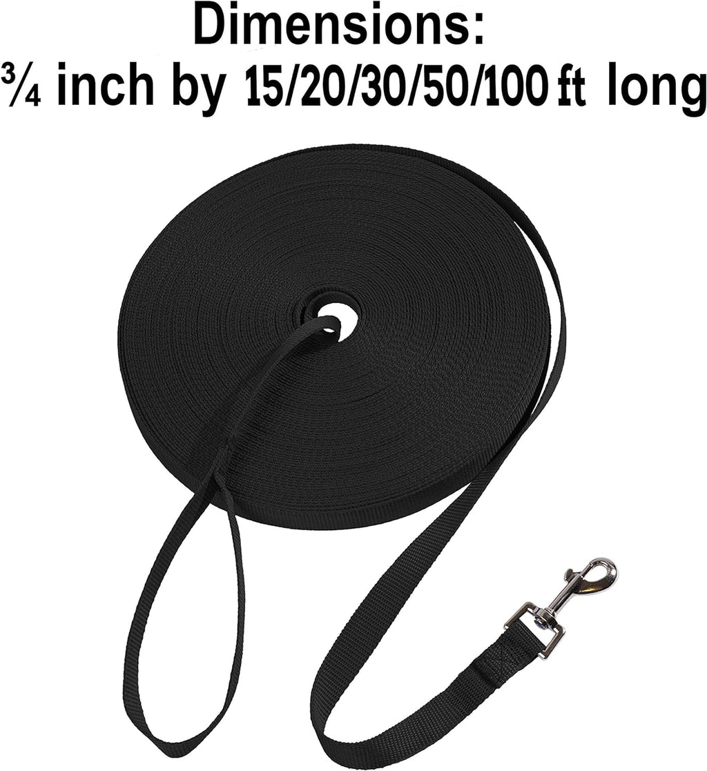 Durable heavy duty nylon long dog leash with swivel snap hook