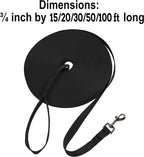 Durable heavy duty nylon long dog leash with swivel snap hook