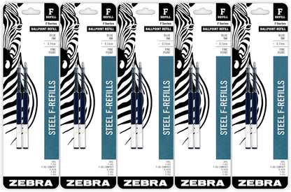 Zebra Pen Steel, F-Refill Ballpoint Ink Refills, 0.7mm Fine Point, Black Ink, Fits Zebra F-301, F-402, and F-701 Ballpoint Pens, Smooth Writing Performance, 2-Pack (85512) - Image 8