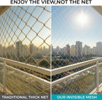 Close up view of durable transparent nylon mesh grid