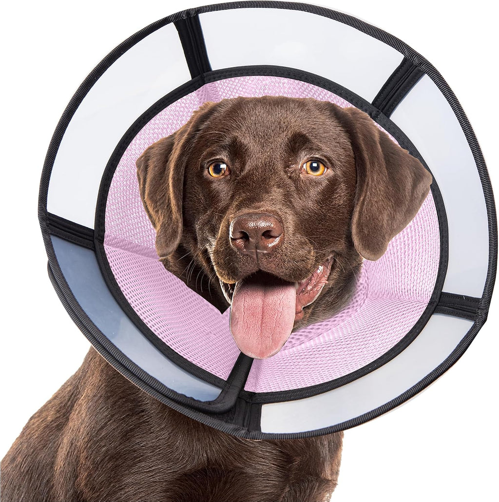Soft Dog Cone, Stop Licking Deep Pet Recovery Collar After Surgery for Large Medium Dogs, Clear Plastic Breathable Elizabethan Head Neck Circle, Adjustable Comfortable Cones 25cm /10" Long (L Black) - Image 10