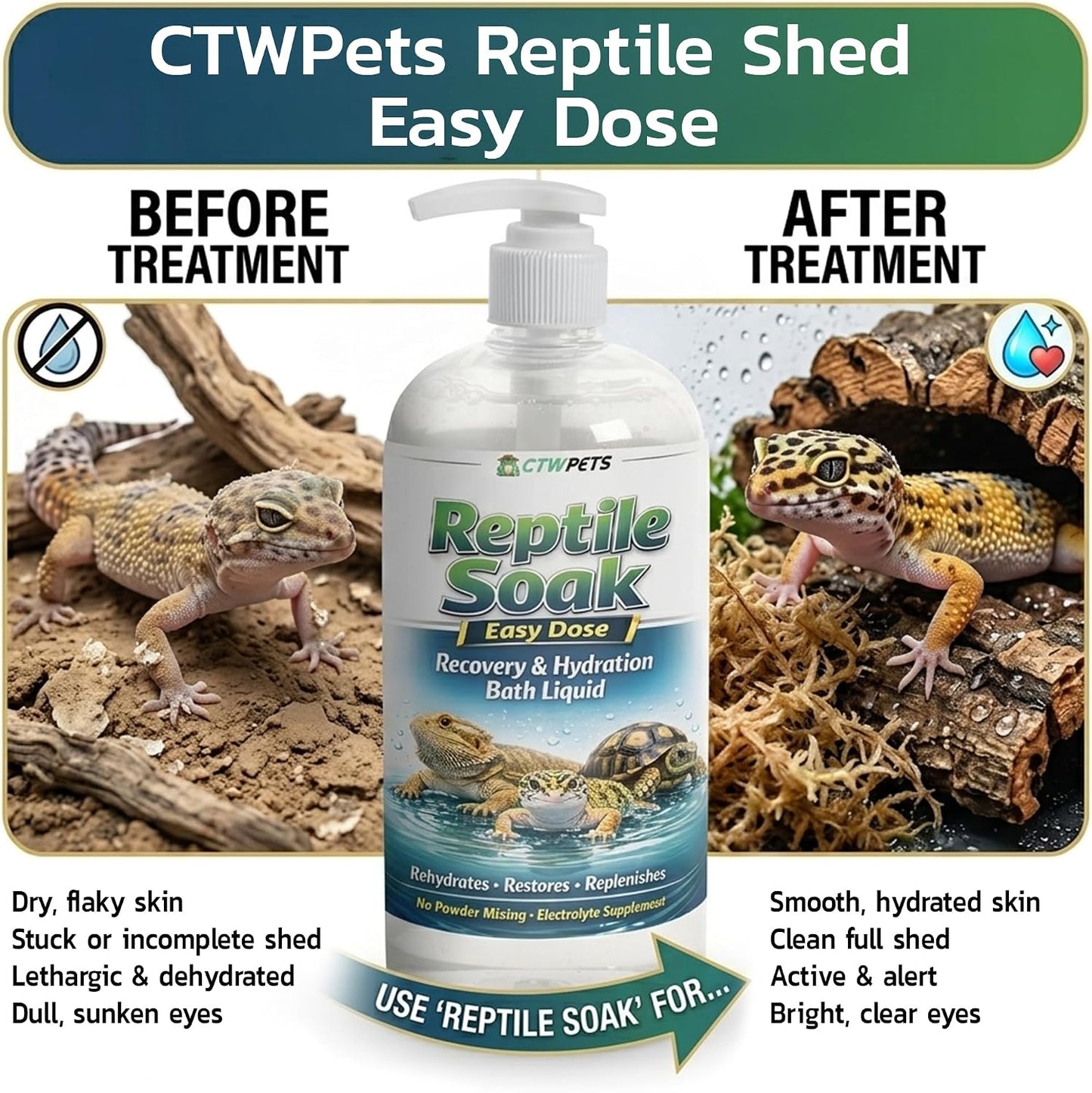 Liquid electrolyte formula being pumped into reptile bath water