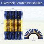 Two piece livestock brush set with mounting screws