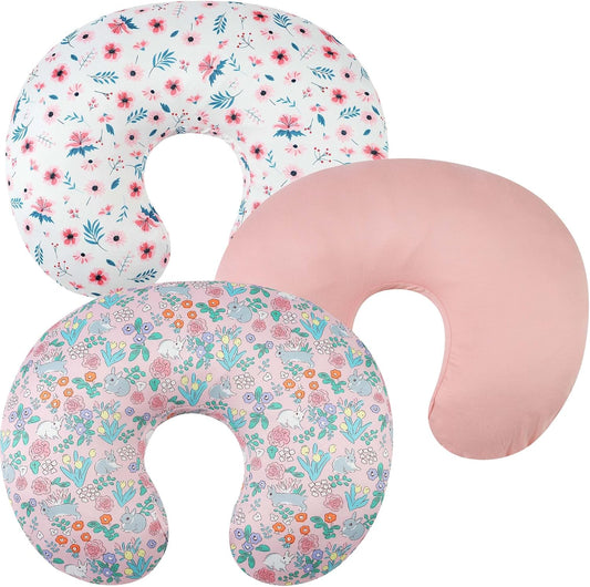 Tontukatu 3 pack nursing pillow covers floral and rabbit pattern