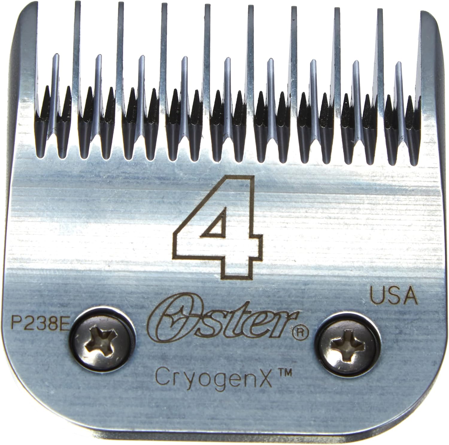 Side angle of the professional dog clipper blade demonstrating the precise 6.3 millimeter cutting edge depth.