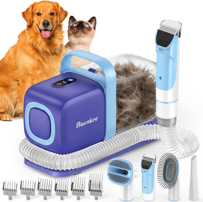 buenkee Dog Grooming Kit with Vacuum, 15000Pa Pet Hair Clipper and Shedding Brush, 2L Capacity, White - Image 9