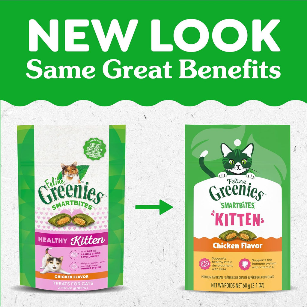 Greenies Feline Smartbites Kitten Treats, Chicken Flavor, 2.1 oz. Pouch - Image 10