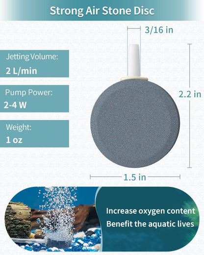 Pawfly 1.5 inch bubble disc connected to aquarium airline tubing