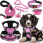 LOBEVE No Pull Dog Harness, Collar & Leash Set | Includes Dog Seat Belt, Collapsible Bowls & Poop Bag Dispenser. Ideal for Training, Walking, Hiking. Fits Small to Large Dogs(Pink-L) - Image 14