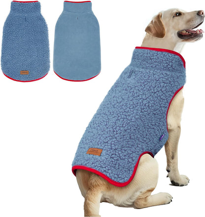 cyeollo Sherpa Dog Coat Turtleneck Reversible Fleece Vest Sweater Thick Pet Clothes for Cold Weather Winter Jacket Warm Dog Coats for Medium Large Dogs, Pink XXL - Image 13