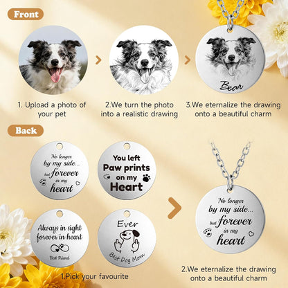 CDBUY personalized pet portrait pendant in silver stainless steel