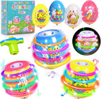 Itscolofy Easter egg light up spinning tops front view