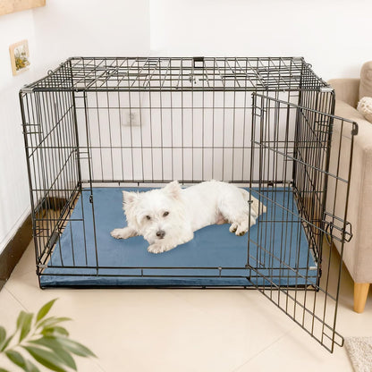 Soft pet cage protector mat showing hair resistant surface fabric