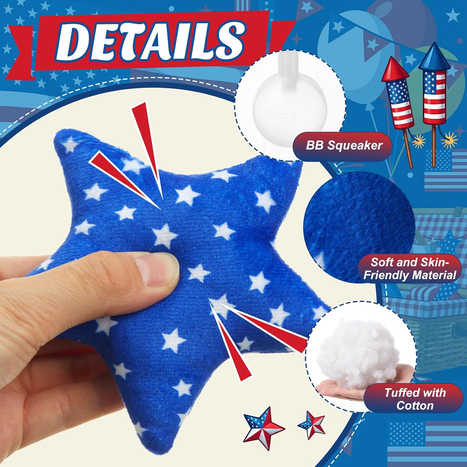 Small dog playing with Civaner star squeaky toy for fetch