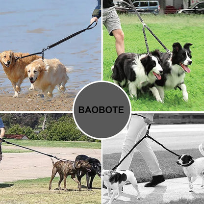 USA imported premium double pet leash packaging and product overview