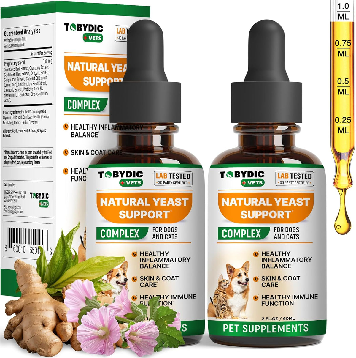 Tobydic natural allergy and itching medicine for dogs and cats product display