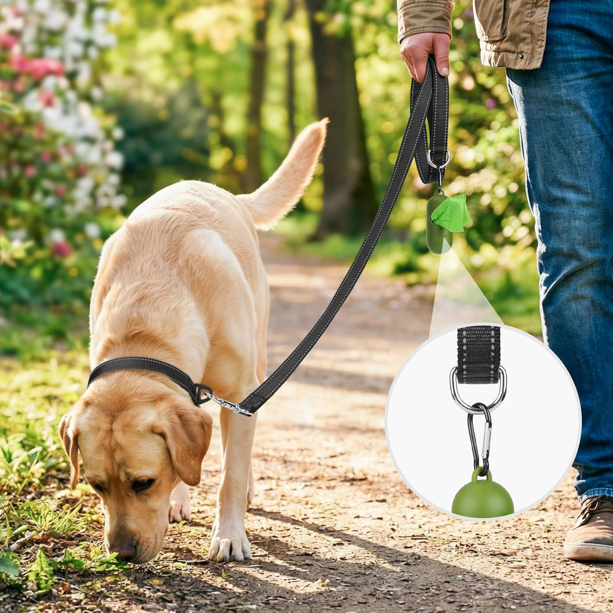 Joytale heavy duty dog leash padded handle close up comfortable grip.