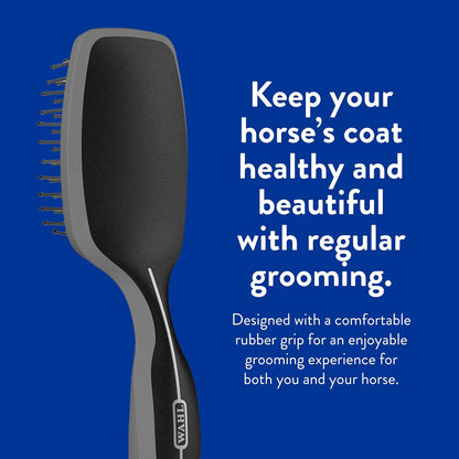 Wahl 858709-100 horse brush held in hand for scale
