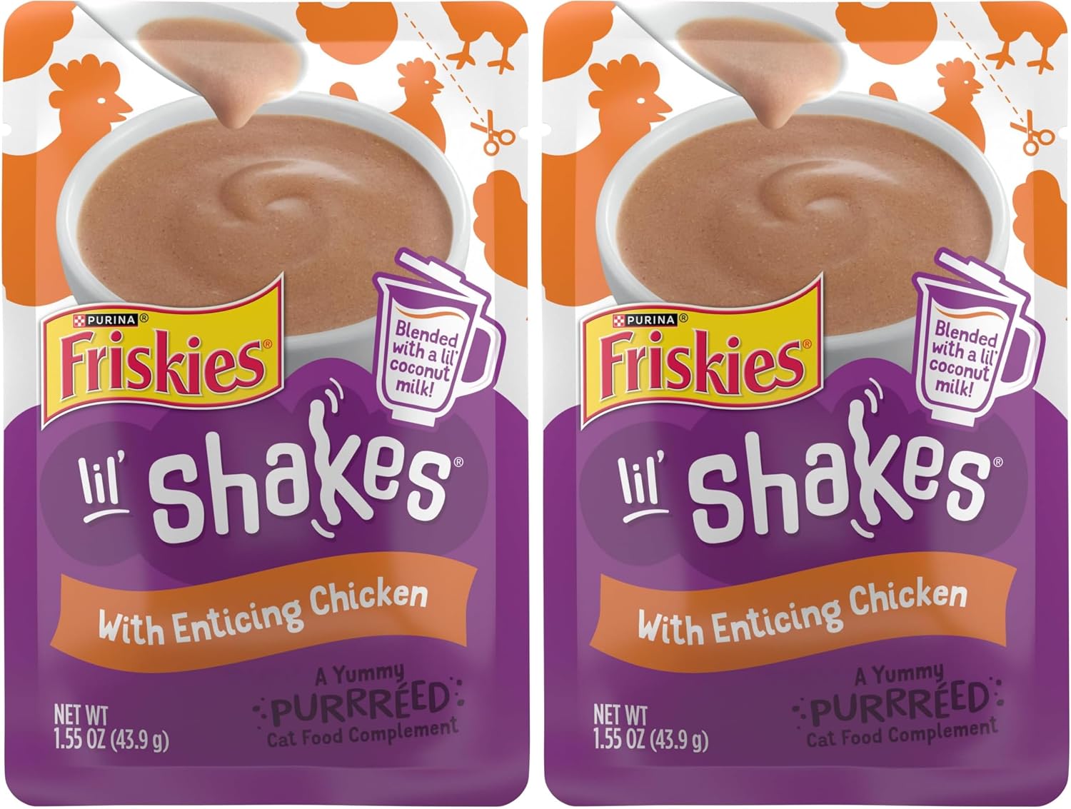 Purina Friskies Pureed Cat Food Topper, Lil' Shakes With Enticing Chicken Lickable Cat Treats - (Pack of 16) 1.55 oz. Pouches - Image 15