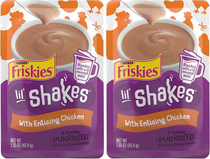 Purina Friskies Pureed Cat Food Topper, Lil' Shakes With Enticing Chicken Lickable Cat Treats - (Pack of 16) 1.55 oz. Pouches - Image 15