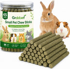 Grddaef 20 PCS Bunny Chew Toys for Teeth, Natural Rabbit Toys Apple Wood Grass Timothy Sticks Chew and Treat for Guinea Pigs Hamster Chinchillas - Image 9