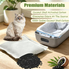 Six piece set of unscented replacement odor eliminator filters for automatic pet waste bins
