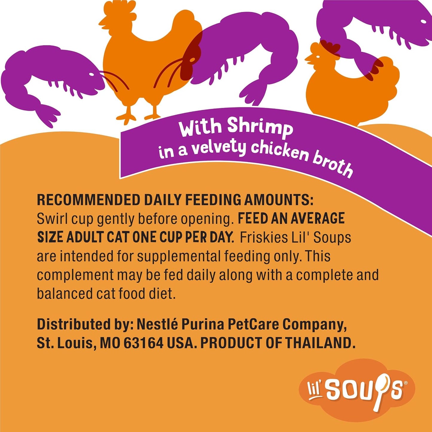 Purina Friskies Lil Soups Pack Of 8 Cups Back Label