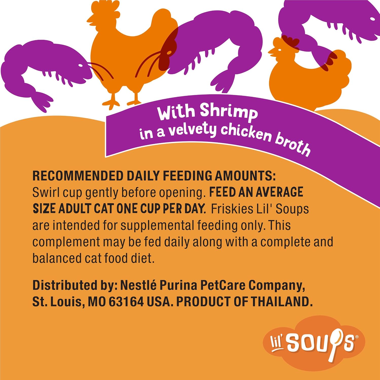 Purina Friskies Lil Soups Pack Of 8 Cups Back Label