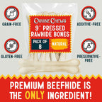 Canine Chews compressed beefhide bones for large aggressive chewers