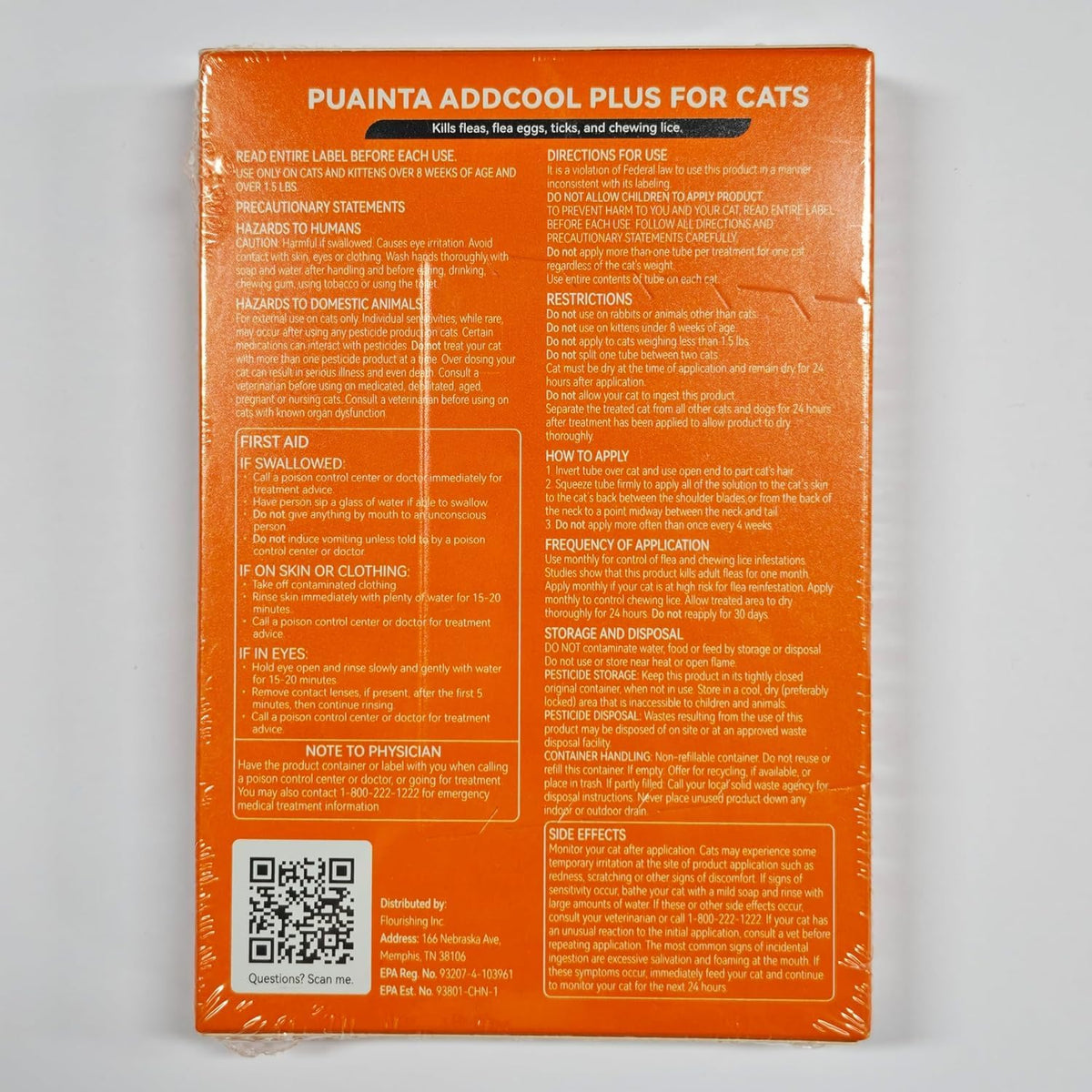 Waterproof cat flea drops application instructions graphic