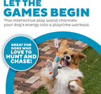 Outward Hound interactive dog wand toy with attached squeaky plush duck teaser.