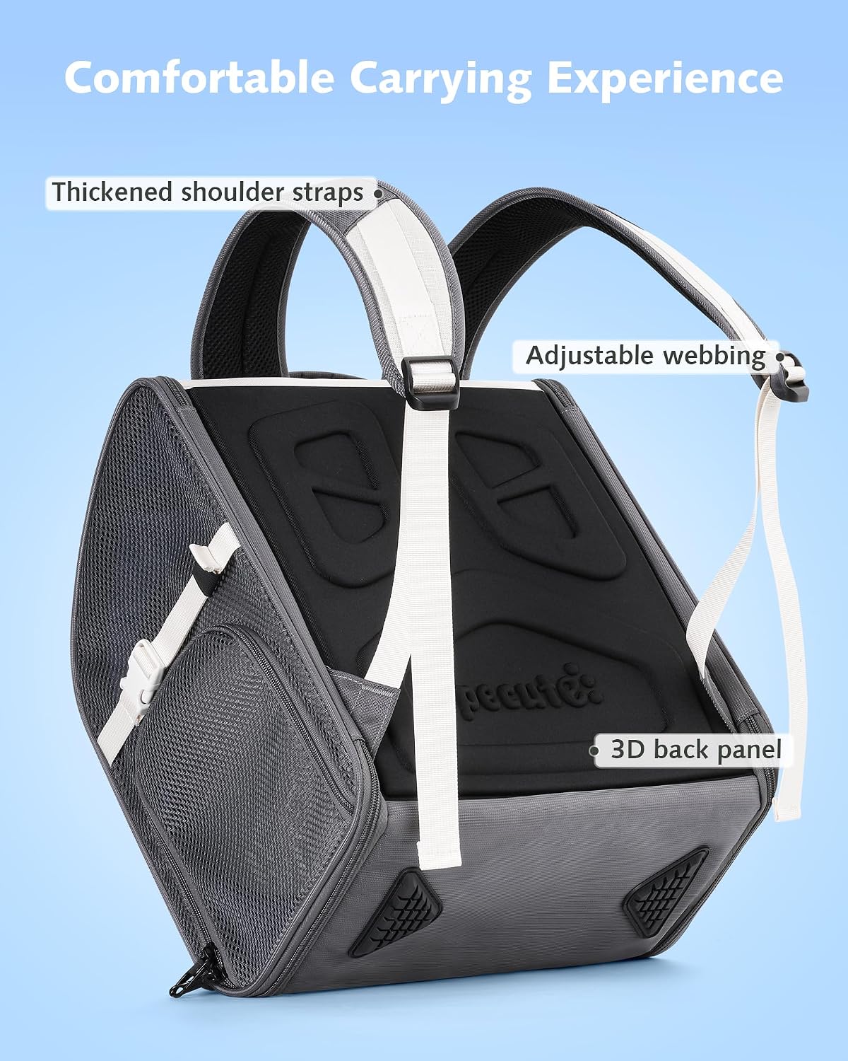 Pecute Small Pet Carrier, Breathable Bearded Dragon Carrier, with Transparent Bubble & Steel Frame, Safety Lock for Hamster, Rabbit, Guinea Pig, Parrot, Kitten, Puppy, Ideal for Travel/Vet Visits/Camp - Image 6
