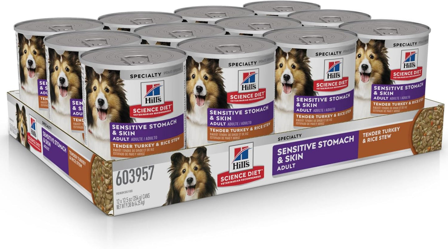 USA imported Hill's adult wet dog food turkey and rice stew can