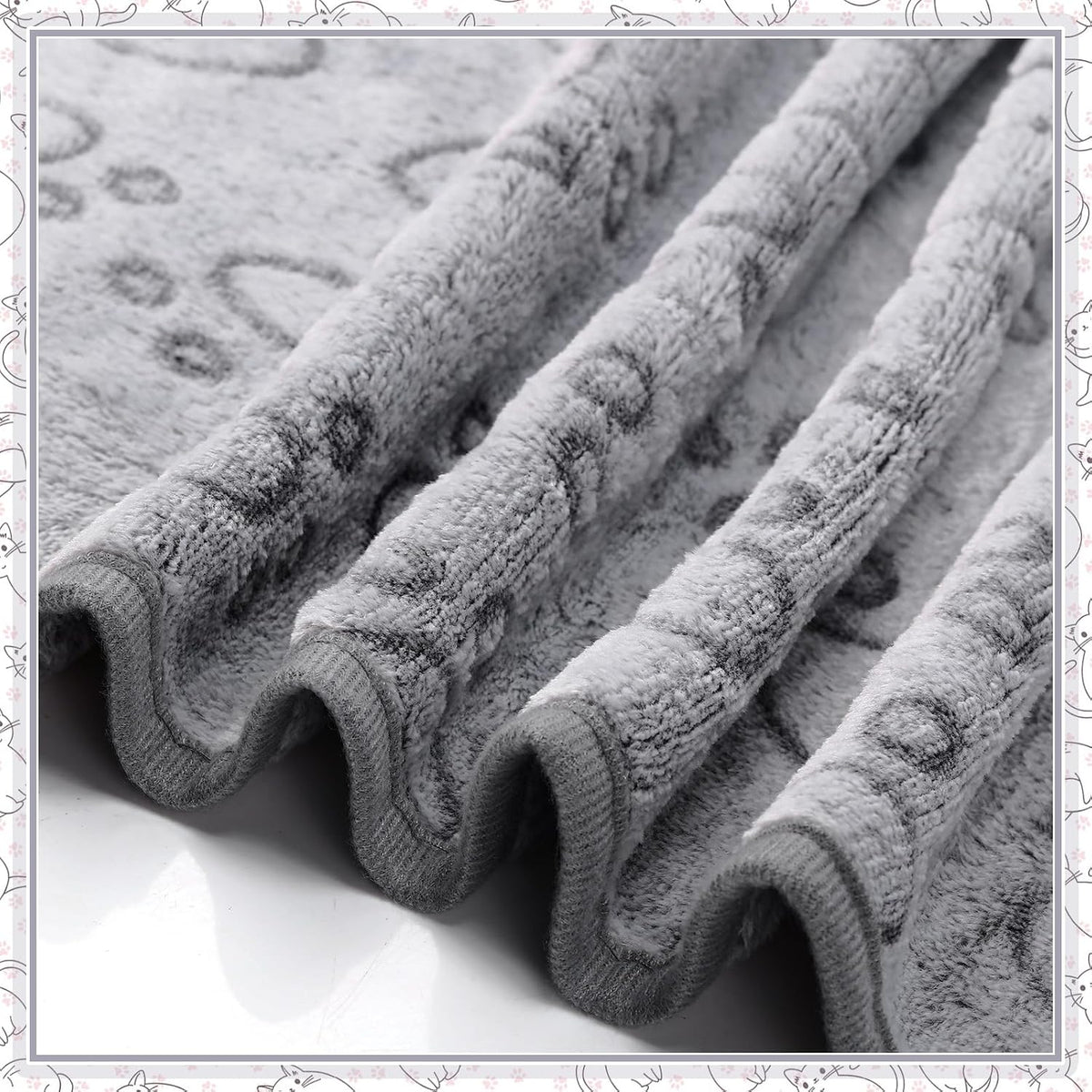 Small puppy resting comfortably on the soft Tegeme paw pattern flannel bed liner