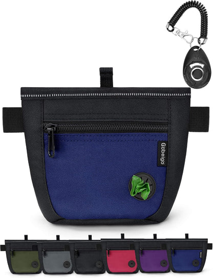 Gobeigo Dog Treat Pouch and Training Clicker, Upgrade Two Magnetic Closure to Prevent Spills, 2 Cup Treat Bag with Poop Bag Dispenser, Metal Clip Waist Belt Fanny Pack for Pet Walk (Black) - Image 9