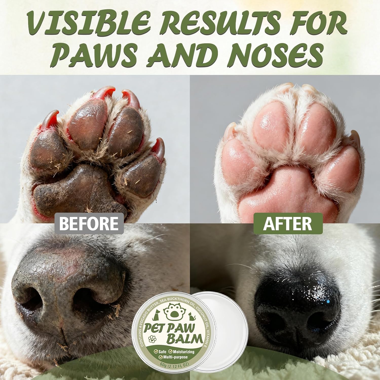 PawSono lick safe coconut oil dog nose and paw butter