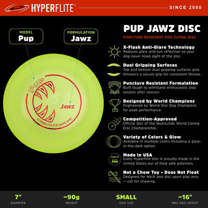 Side profile of Hyperflite Pup Jawz dog disc showing grip texture