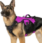 rabbitgoo Escape Proof Dog Harness, Soft Padded Full Body Pet Harness, Reflective Adjustable No Pull Vest with Lift Handle and Leash Clip for Large Dogs Walking Hiking Training, L, Black - Image 9