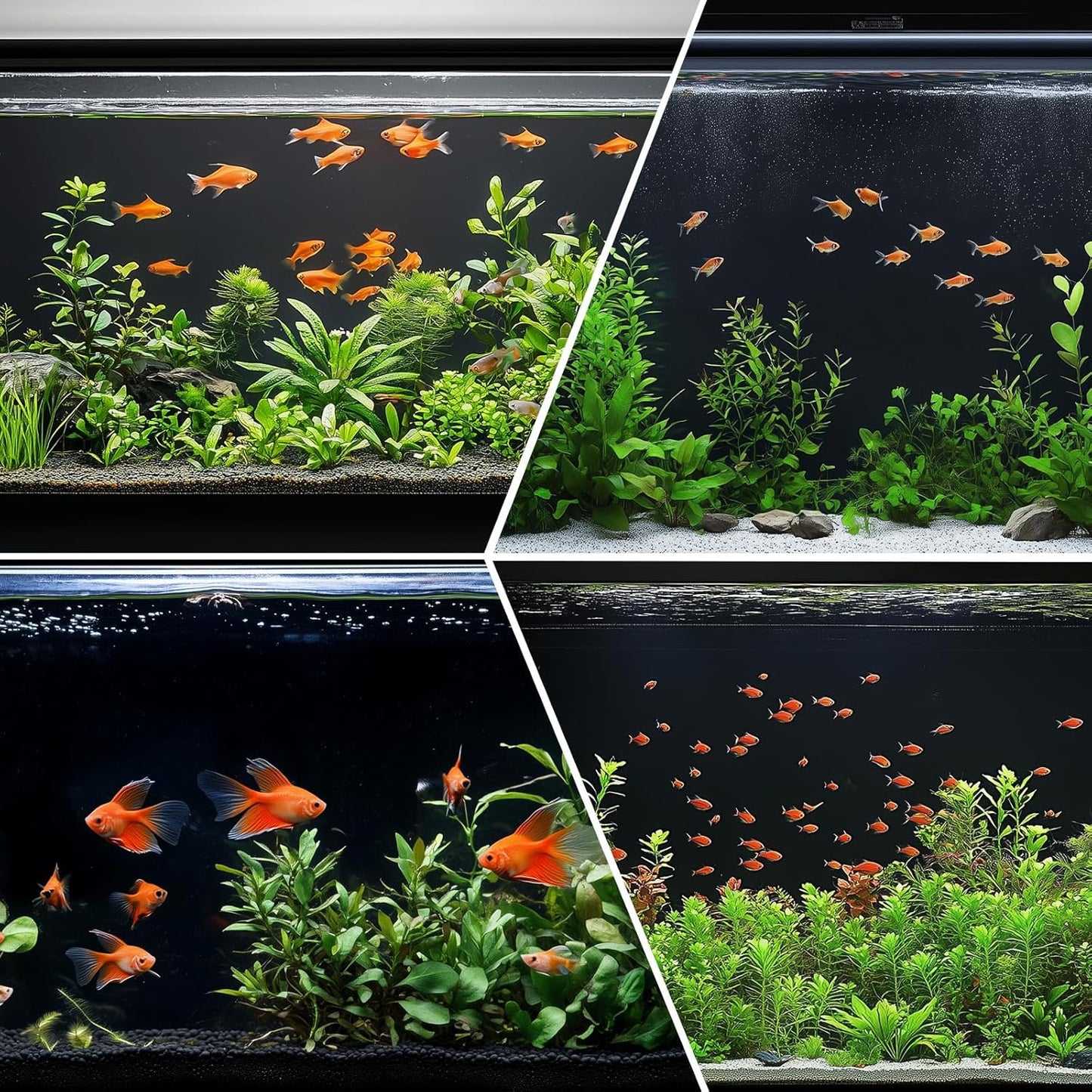 Static cling aquarium background paper showing easy bubble removal with scraper
